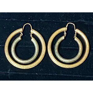 Double Hoop Earrings 18K Gold Jewelry